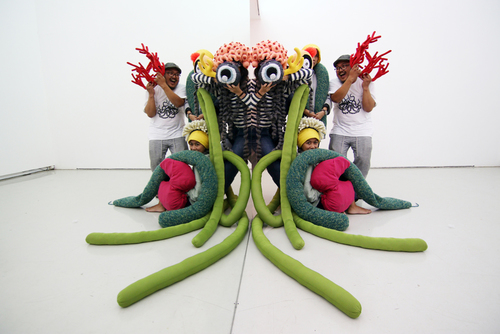 "Modular Monster". Interactive installation, variable dimension, 2018.