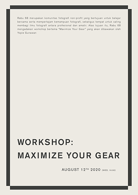 Ruang Dini Maximize Your Gear Rabu.68